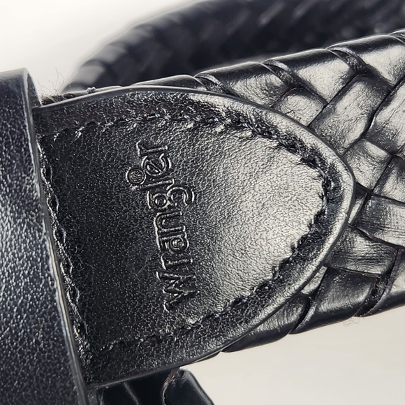 WRANGLER Belt Size 34 Black Braided Leather - Picture 3 of 7